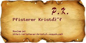 Pfisterer Kristóf névjegykártya