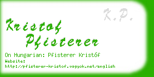 kristof pfisterer business card