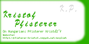 kristof pfisterer business card